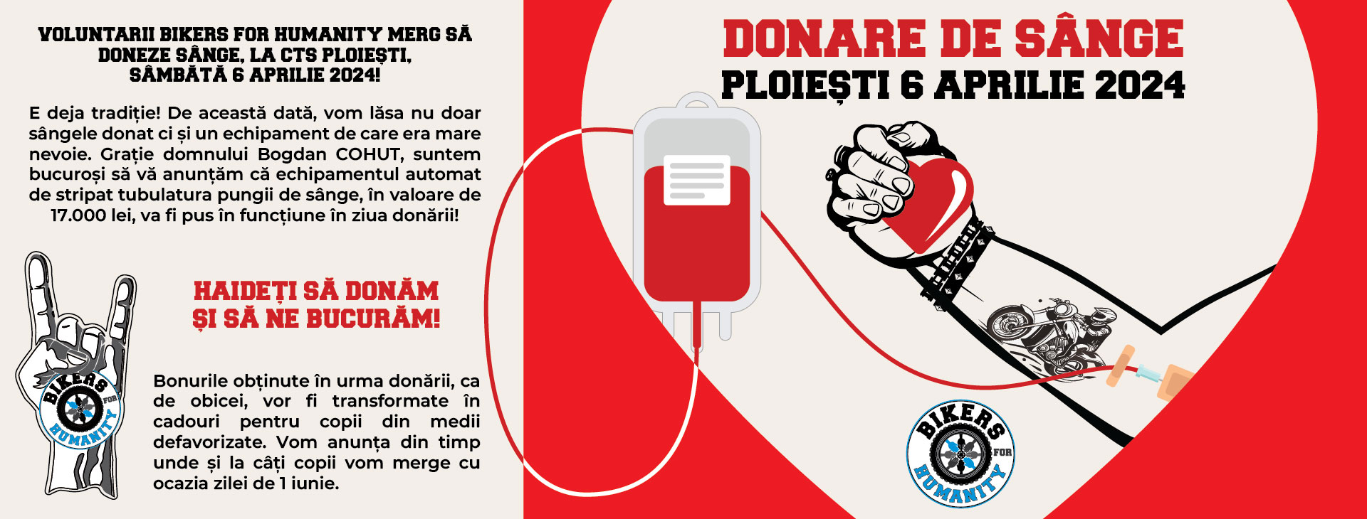 Donare sânge, Ploiești , Sâmbătă, 6 aprilie 2024